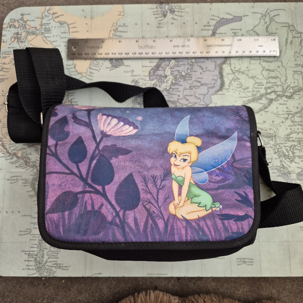 Disney Tinker Bell Messenger Bag - Purple and Black
